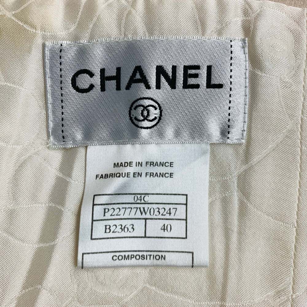 CHANEL Cream Cotton Acrylic Sleeveless Mid-Calf Dress - Picture 5 of 7